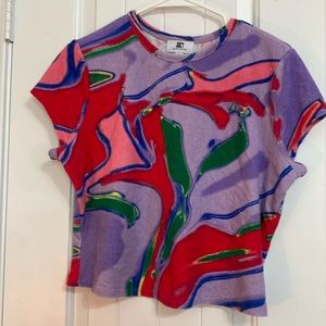 Juicy corduroy marble / tie dye crop